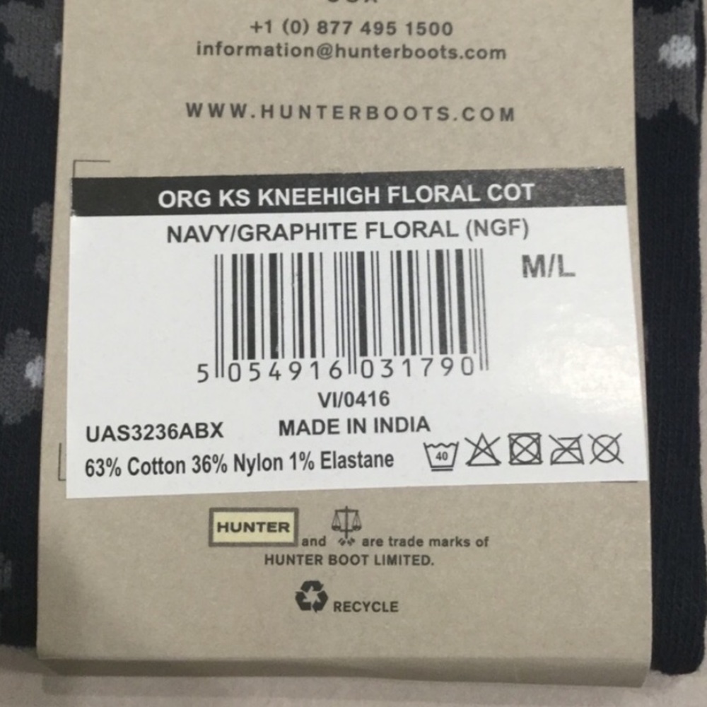 HUNTER blue floral tall boot socks - Picture 5 of 7